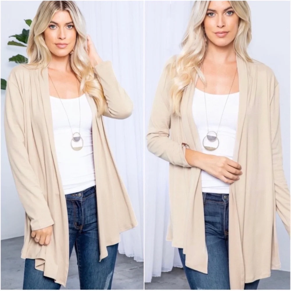 1 LEFT! Butter Soft Women Open Front Versatile Long Sleeve Cardigan Fall Top - Picture 2 of 3